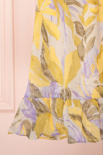 Sigfrid Yellow & Lilac Floral Midi Summer Dress | Boutique 1861