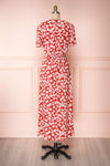 Sigrun Red & White Floral Maxi Summer Dress | Boutique 1861 back view
