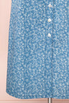 Sihem Blue Patterned Midi Dress w/ Pockets | Boutique 1861 bottom
