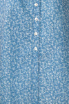 Sihem Blue Patterned Midi Dress w/ Pockets | Boutique 1861 fabric