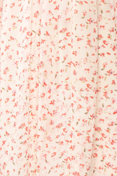 Silaca White Floral Chiffon Short Dress | Boutique 1861 fabric