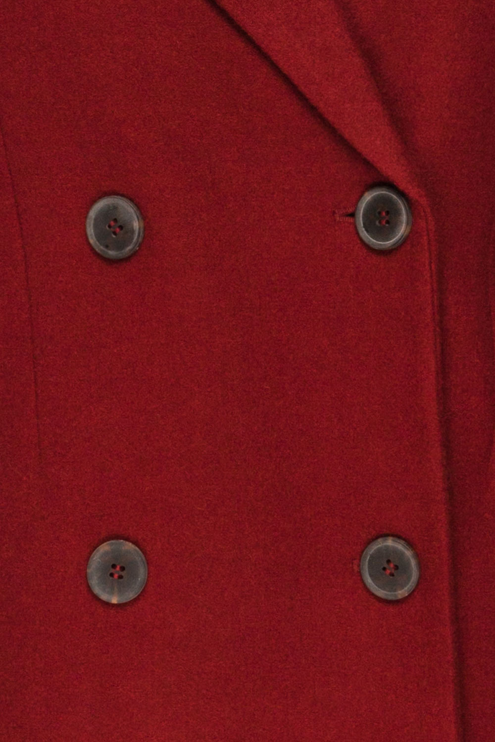 Silkeborg Burgundy Double Breasted Felt Coat | La Petite Garçonne  fabric detail 