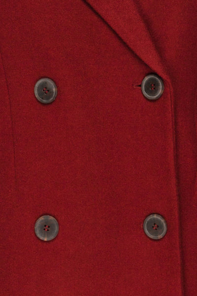 Silkeborg Burgundy Double Breasted Felt Coat | La Petite Garçonne  fabric detail