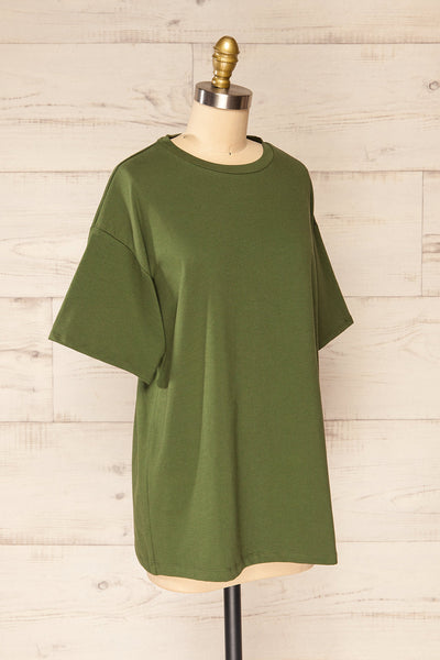 Sindi Green Oversized Cotton T-Shirt | La petite garçonne side view
