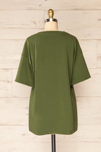 Sindi Green Oversized Cotton T-Shirt | La petite garçonne back view