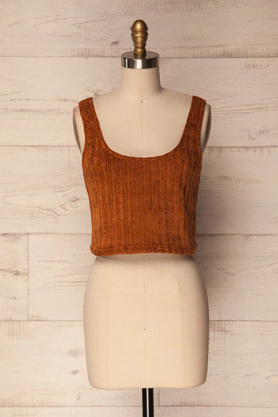 Sinsin Rust Orange Knit Crop Tank Top | La Petite Garçonne Chpt. 2
