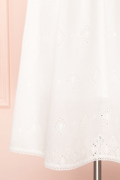 Sioban White High-Waisted Openwork Midi Skirt | Boutique 1861 skirt
