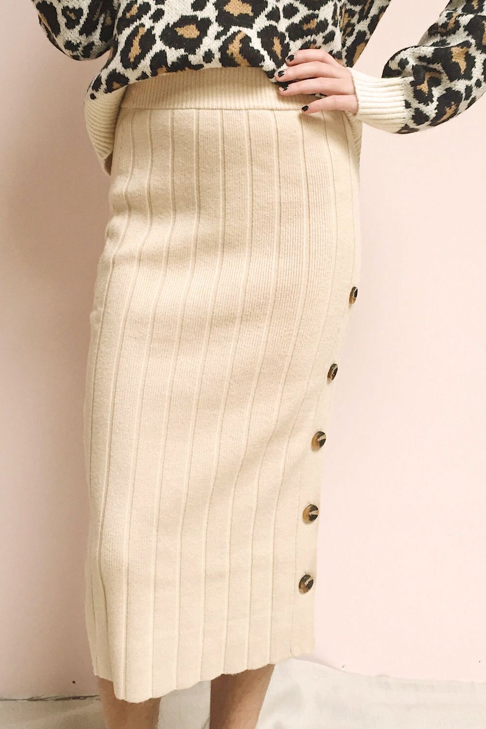 Knit skirt cheap beige