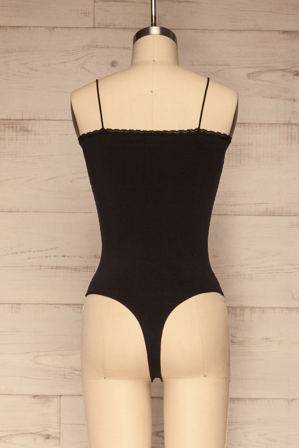 Skive Black Thin Strap Bodysuit | La petite garçonne  back view