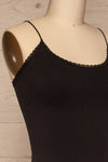 Skive Black Thin Strap Bodysuit | La petite garçonne  side close-up