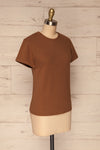 Sliven Basic Brown Round Collar T-Shirt | La petite garçonne  side view
