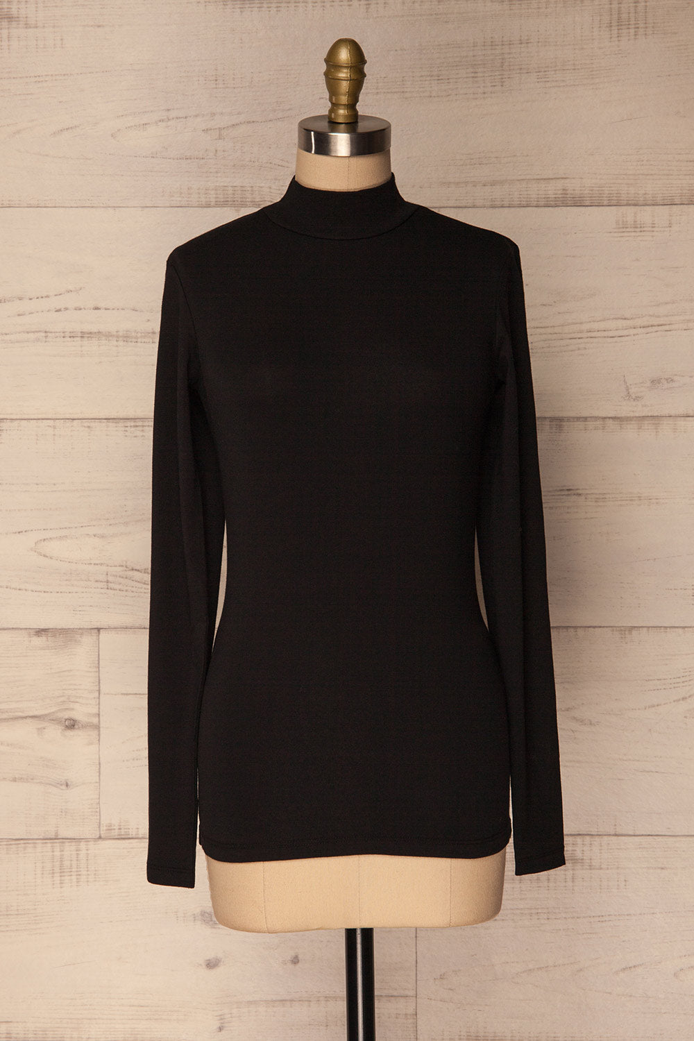 Slivno Black Long Sleeved Turtleneck Top | La Petite Garçonne