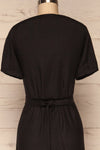 Smyrni Coal Black Linen Button-Up Flare Dress | La Petite Garçonne