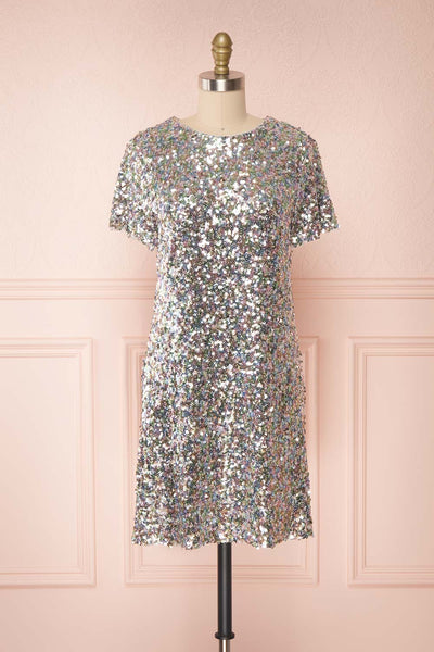 Solange Multicolour Short Sequin Dress | Boutique 1861 front view