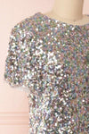 Solange Multicolour Short Sequin Dress | Boutique 1861 side close-up