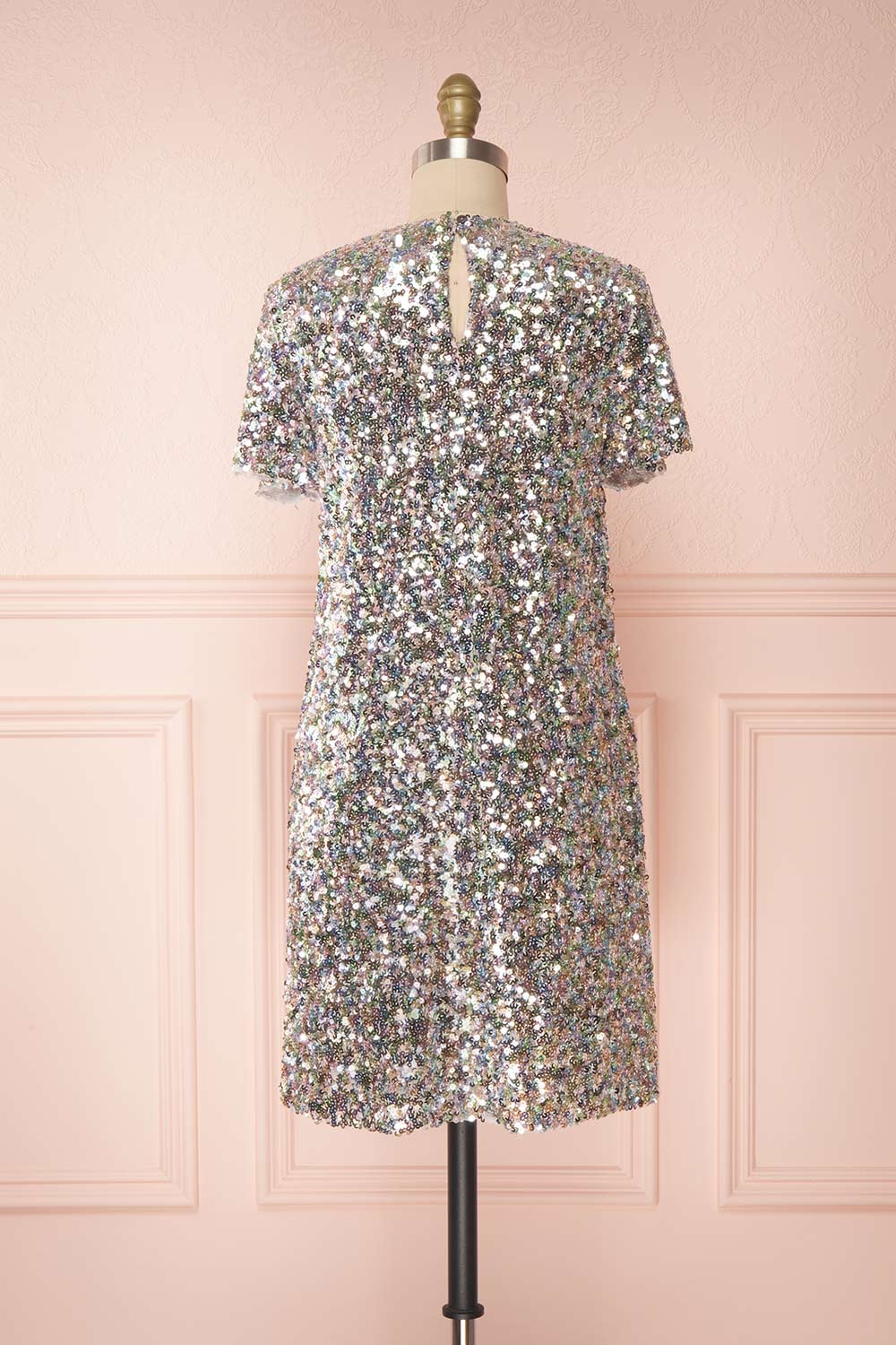 Solange Multicolour Short Sequin Dress | Boutique 1861 back view 