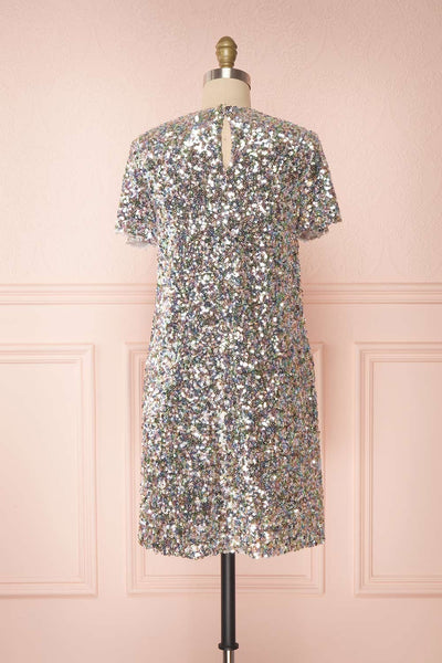 Solange Multicolour Short Sequin Dress | Boutique 1861 back view