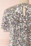 Solange Multicolour Short Sequin Dress | Boutique 1861 back close-up