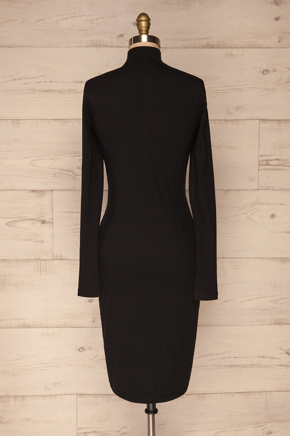 Solesmes Black Mock Neck Dress | Robe | La Petite Garçonne back view 