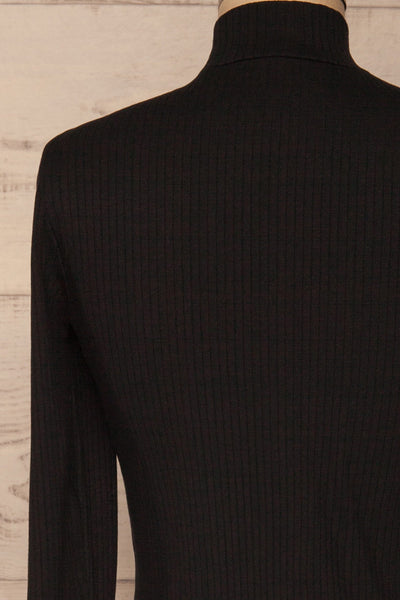 Solesmes Black Mock Neck Dress | Robe | La Petite Garçonne back close-up