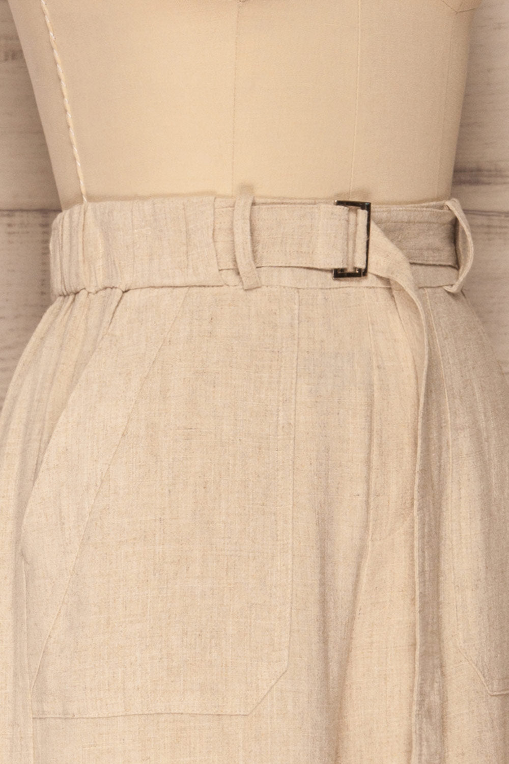 Sollihul Beige Woven Wide Leg Pants | La Petite Garçonne