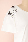 Sonnewalde White T-Shirt w/ Cat | Boutique 1861 side close-up