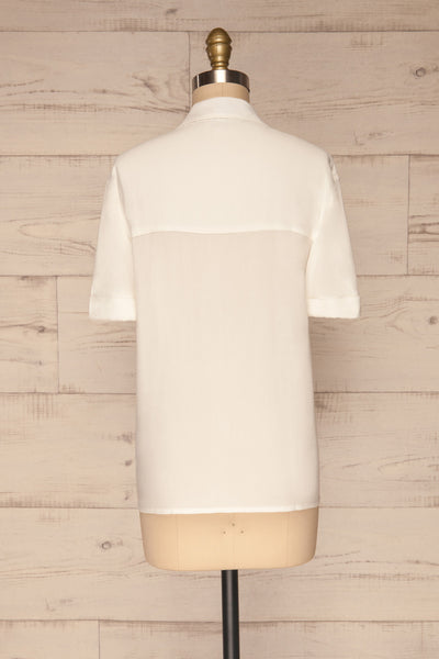 Soresina White Short Sleeved Shirt | La petite garçonne back view