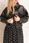 Sosnowiec Cropped Faux-Leather Jacket | La petite garçonne on model