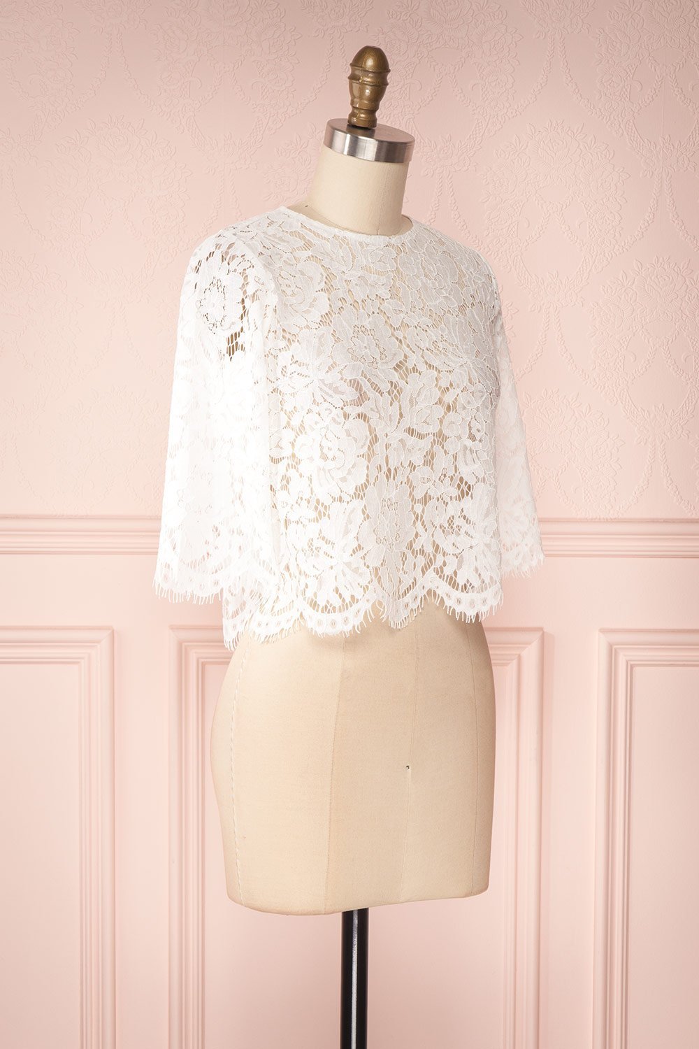 Souraya | White Lace Crop Top