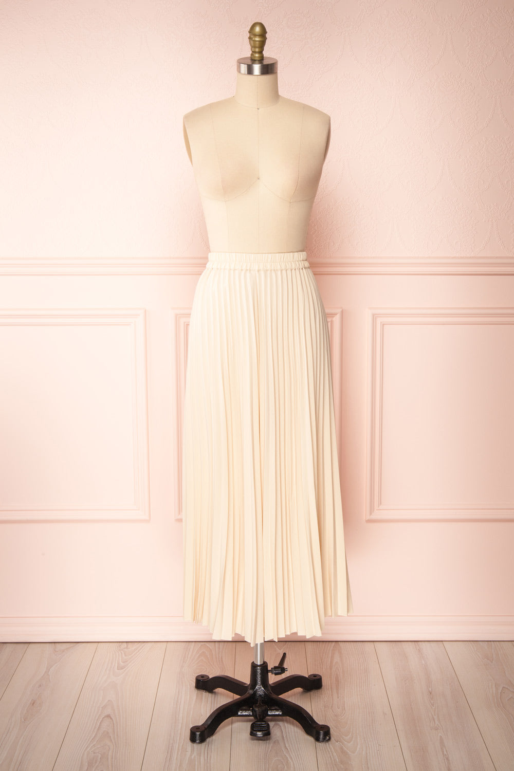 Spaewife White Chiffon Pleated Midi Skirt | Boutique 1861 bottom