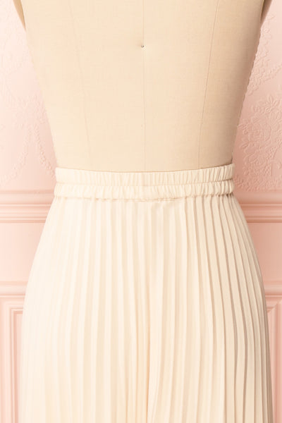 Spaewife White Chiffon Pleated Midi Skirt | Boutique 1861 back close up