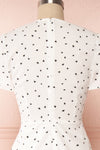 Speranza White Midi Dress w/ Heart Patterns | La petite garçonne back close up