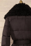 Spoleto Black Long Quilted Coat | La petite garçonne back close-up