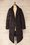 Spoleto Black Long Quilted Coat | La petite garçonne front view