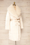 Spoleto Ivory Long Quilted Coat | La petite garçonne side view