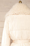 Spoleto Ivory Long Quilted Coat | La petite garçonne back close-up