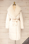 Spoleto Ivory Long Quilted Coat | La petite garçonne front view