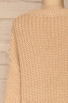 Staicele Beige Textured Knitted Sweater | La petite garçonne back close-up