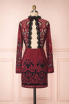 Stenia Red & Black Lace Fitted Dress | Boutique 1861 back view