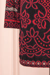 Stenia Red & Black Lace Fitted Dress | Boutique 1861 bottom close-up