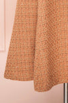 Stephim Salmon & Gold Tweed A-Line Midi Dress | Boutique 1861 bottom close-up