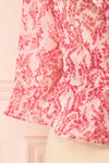 Steren Pink Floral Translucent Blouse w/ Frills | Boutique 1861 bottom