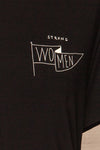 Strong Women Black T-Shirt | Haut | La Petite Garçonne fabric detail