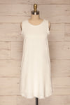 Sucua Ivory White Straight Short Dress | La petite garçonne fabric