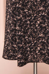 Sunagawa Black Floral Midi A-Line Dress | Boutique 1861 bottom close-up