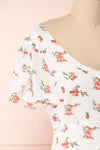 Sunniva White & Pink Floral Short A-Line Dress | Boutique 1861