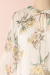 Sussen Cream White Floral A-Line Short Dress | Boutique 1861 front close-up