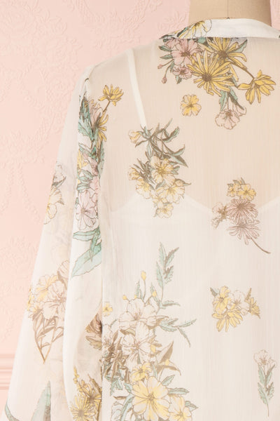 Sussen Cream White Floral A-Line Short Dress | Boutique 1861 back close-up