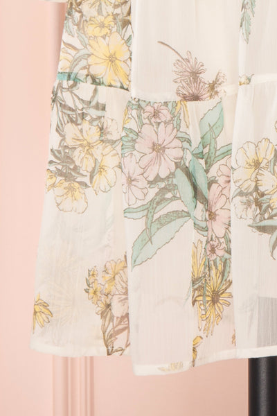 Sussen Cream White Floral A-Line Short Dress | Boutique 1861 bottom