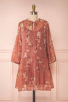Sussen Dusty Rose Floral A-Line Short Dress | Boutique 1861 front view